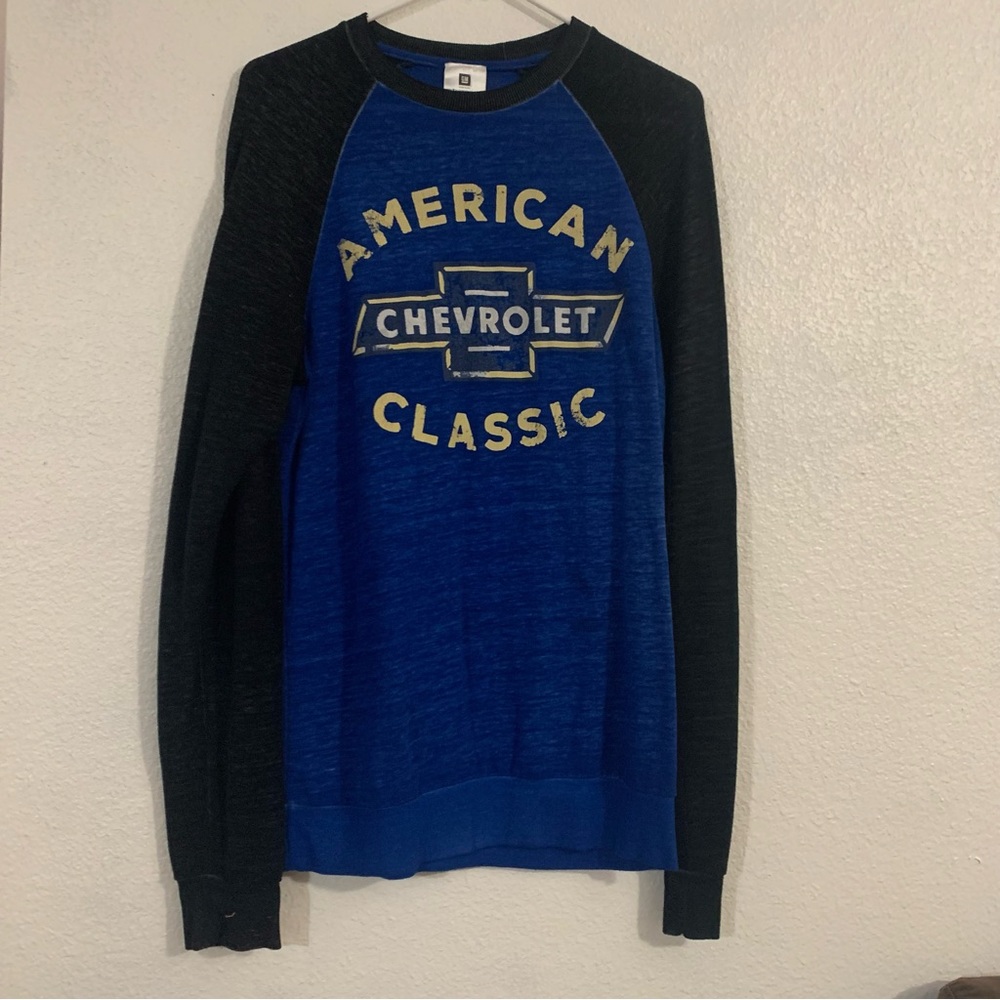 📍BOGO Burnout Baseball Long Sleeve Shirt Chevrolet Graphic Print y2k Mens